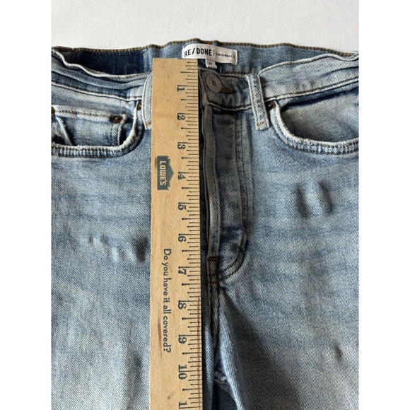 Redone Jeans Womens 25 Stove‎ Pipe High Rise Straight Leg Ankle Frayed Hem 70s - Picture 2 of 12